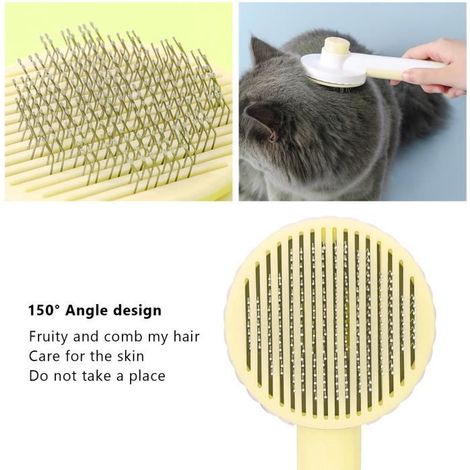 Brosse de toilettage ronde pour chat avec fonction de massage (1/4)