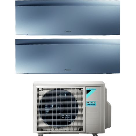 Daikin Bluevolution Dual Split Inverter Klimagerät Serie EMURA SILVER III 9+9 mit 2MXM40A R-32 Wi-Fi Integrated 9000+9000 Farbe Silber Italienische Garantie