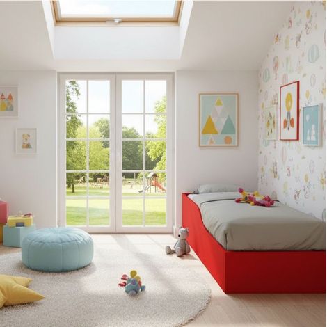 Letto Montessori singolo 80x190 Infante - Rosso