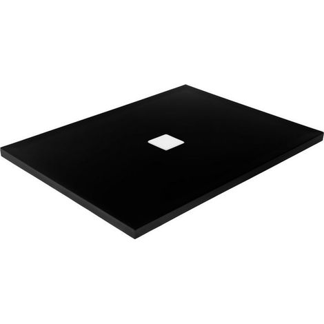 Top Negro rectangular ducha catcher - Dimensiones: 120 x 80cm