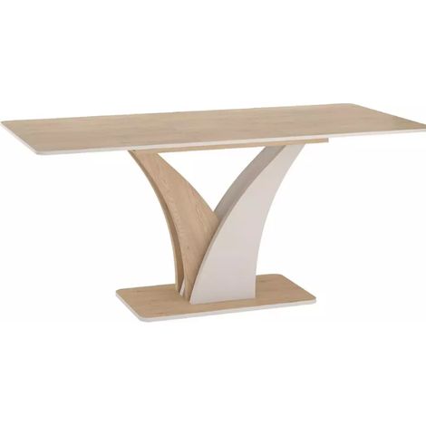 Table repas extensible chêne clair et cachemire 8 personnes THALYAZ