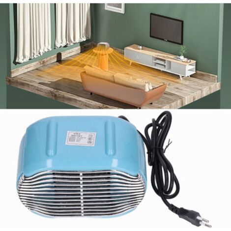 800W Desk Heater 45° Swing Blue Portable Multi Speed Adjustment Office Household Mini Heater (1/5)