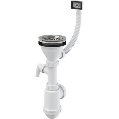 Alca - Siphon d'évier, avec raccordement, avec trop-plein flexi, plastique A447P-DN50/40 (1/3)