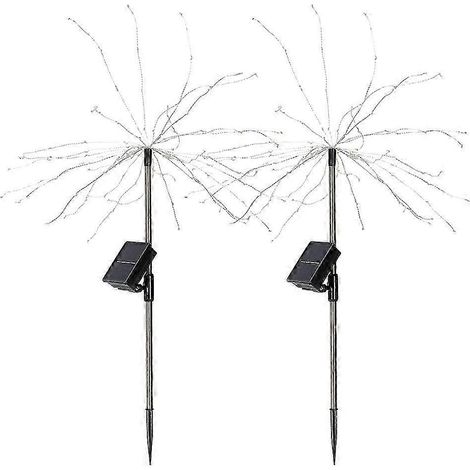 Juego de 2 luces solares decorativas para jardín, exteriores, césped, iluminación navideña (luces de colores) (1/5)
