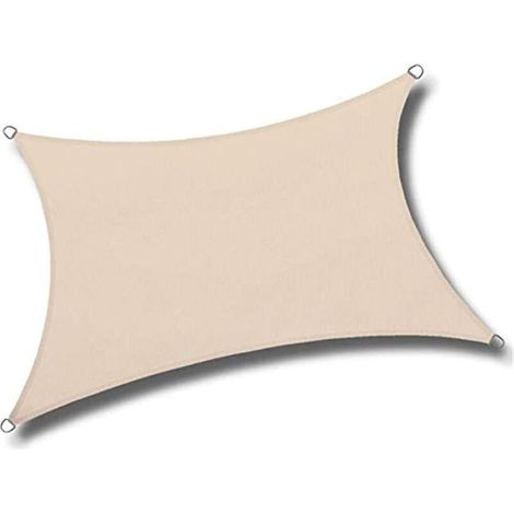 Voile d'ombrage imperméable pour jardin, terrasse, voiture, rectangulaire, pour piscine (coul : kaki, taille : beige 300 x 500 cm) (1/5)