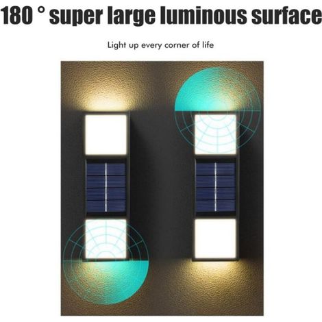 lumière de jardin de clôture solaire Lumière solaire extérieure LED lumière solaire extérieure applique piscine moteur (1/5)