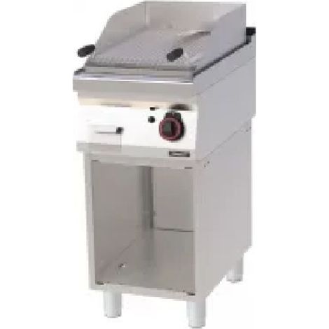 Grill pierre de lave PRO (L)400 mm 2 zones de chauffe, sur placard ouvert, 7600 W - GAZ BUTANE / PROPANE