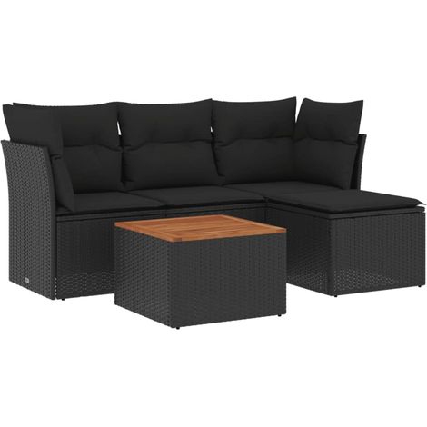 Maison Exclusive - Set de muebles de jardín 5 pzas y cojines ratá (1/3)