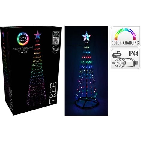 Árbol de Navidad BASIC & CO Negro RGB 1,5 m Metal Plástico Navidad Estrella Árbol de Navidad LED (1/2)