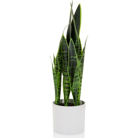 Kunstpflanze / Kunstbaum SANSEVIERIA Bogenhanf 65 cm Kunststoff grün hjh OFFICE (1/5)
