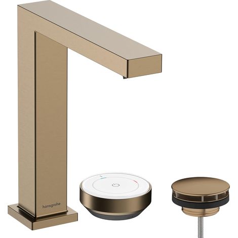 Mitigeur de lavabo avec garniture de vidage, économie d'énergie (CoolStart), Robinet salle de bain, hauteur sous bec 173 mm, économie d'eau (EcoSmart+), Bronze brossé, 73053140 (1/5)