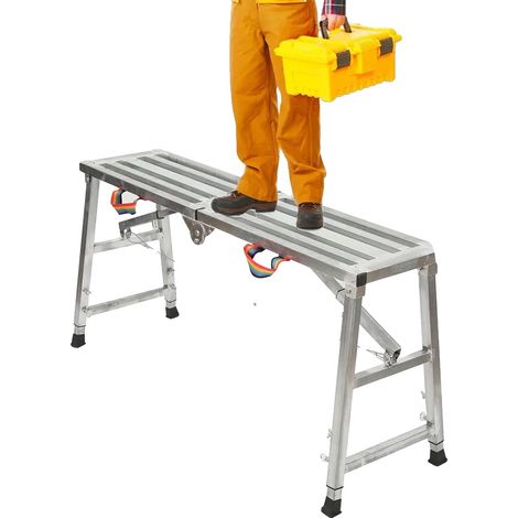 Plateforme de travail, hauteur réglable, design pliable, 120x30cm (1/2)