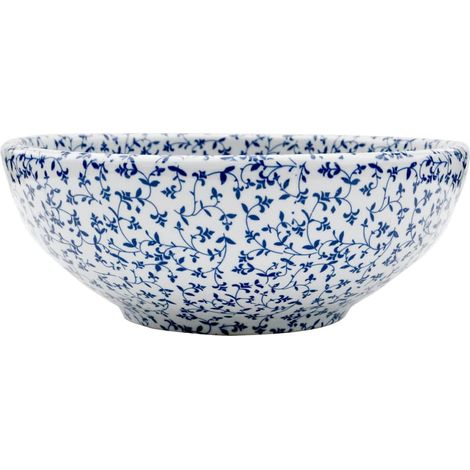 Maison Exclusive - Lavabo da Appoggio Bianco e Blu Rotondo Φ41x14 cm Ceramica