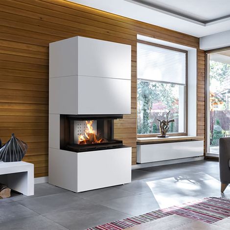 Kamineinsatz Easy Box NBC 7 kW Stahl Weiss 3 Scheiben Ofen Kamin Heizeinsatz (1/5)