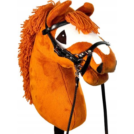 Cavallo a dondolo A4, cavallo di legno con cresta e briglia (1/5)