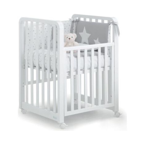 AZZURRA Lettino Evolutivo Glam Bianco 9 In 1 Con Materasso E Set Tessile Avana