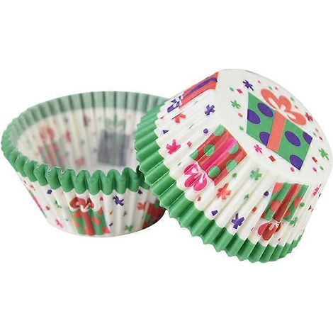 Lot de 100 caissettes à gâteaux arc-en-ciel, caissettes à muffins, moules à cupcakes, caissettes en papier résistantes à l'huile, ustensiles de cuisine et de décoration D11 (1/5)