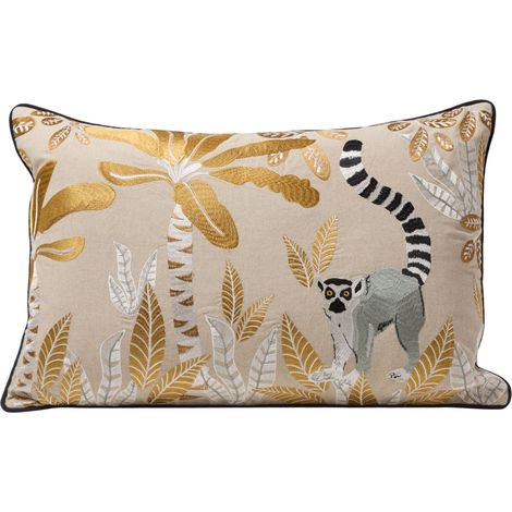 Housse de coussin en Coton rebrodé d'un motif graphique MADAGASCAR