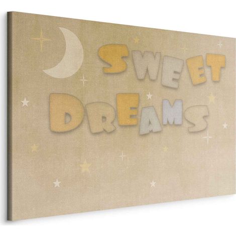 Immagine - Sogni d'oro - scritta pastello circondata dalla luna e dalle stelle / Dolci auguri (1/3)
