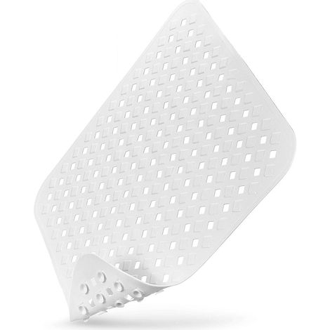 Tapis de douche pour peaux sensibles 53 x 53 cm (suspension incluse) Tapis de douche antidérapant, sans BPA, sans latex, anti-moisissures et lavable en machine (1/5)