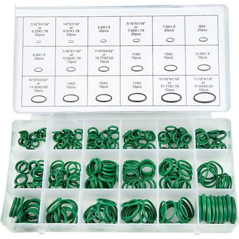270-teiliges O-Ring-Set, 18 Größen, Ersatzdichtungen für hydraulische Klimaanlagen, gute Abdichtung an Bewässerungsarmaturen für Tür-, Fenster-, Geräte-, Lager- und Pumpenreparatur (1/3)