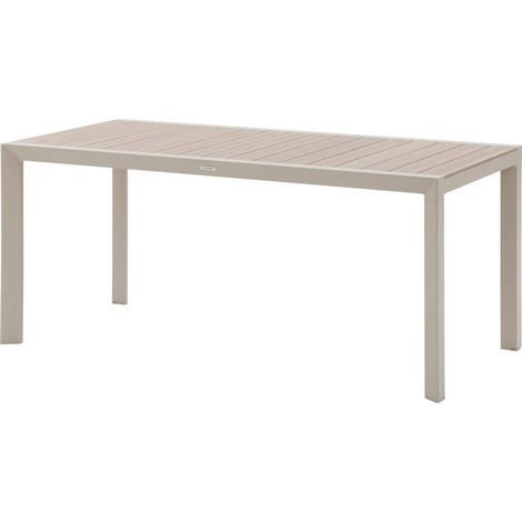 Gartentisch Evasion Holzoptik Leinen & Ton 6 Plätze lates aus Aluminium - Hespéride (1/3)
