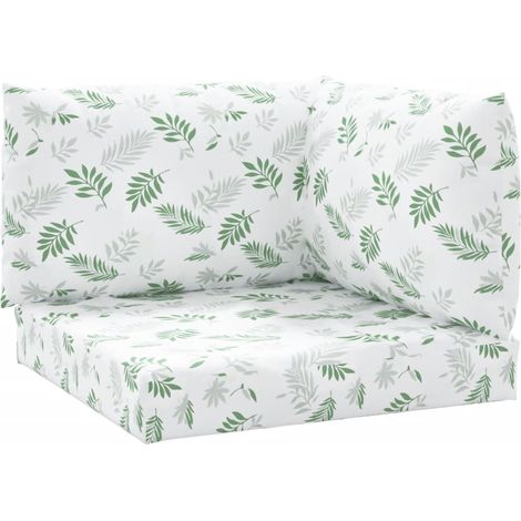 Coussins de palette lot de 3,Coussins d'extérieur motif de feuilles tissu Oxford CFW276882 (1/5)