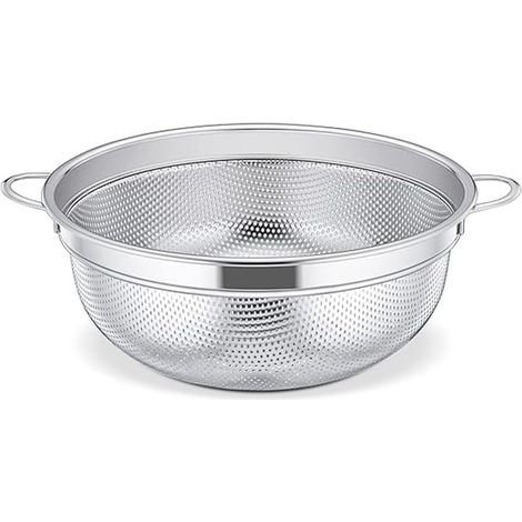 1 Passoire Acier Inoxydable 20 Cm Micro-Perforée Poignées Ergonomiques Pour Pâtes Légumes Fruits Cuisine (1/5)