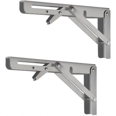 2 pièces - Supports d'étagère pliables en acier inoxydable - Cadre de support - Supports d'étagère pliables robustes en acier inoxydable pour table basse