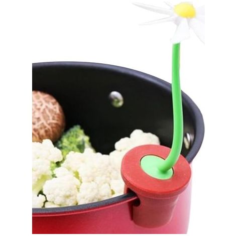 Lève-couvercle pour fleurs - Silicone PP Résistant à la chaleur - Antidérapant - Parfait pour la cuisine, la pâtisserie, la maison, le camping, pour éviter les débordements (1/5)