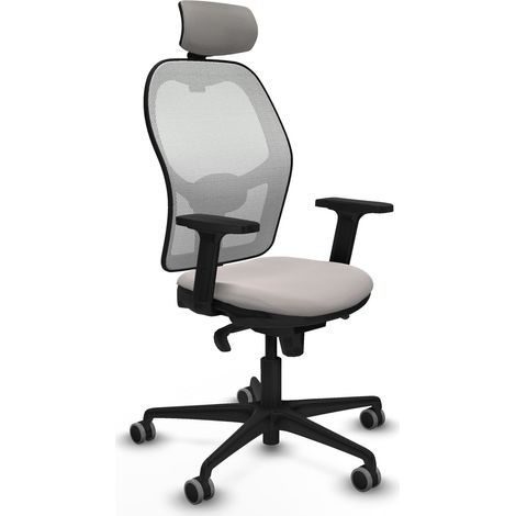 Jorquera sincro malla blanca similpiel blanco brazos 2D base nailon cabecero 2D ruedas 65mm engomada (1/5)