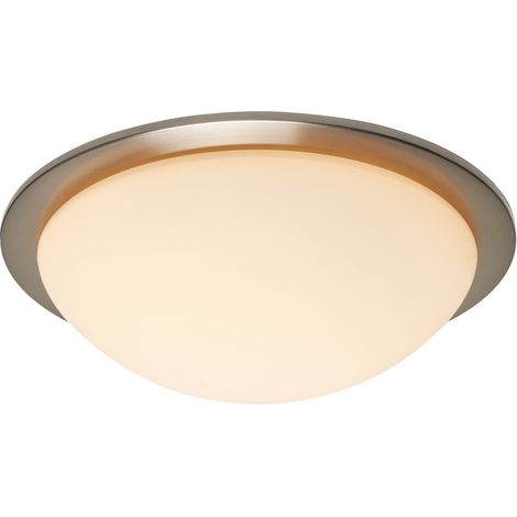 Forum Opie 4000k LED Bathroom Ceiling Light Satin Nickel IP44 (1/3)