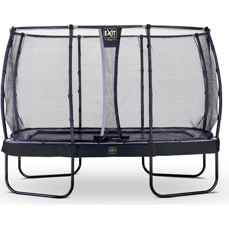 EXIT Elegant Premium Trampoline 8x14ft with Deluxe Safety Net – Black