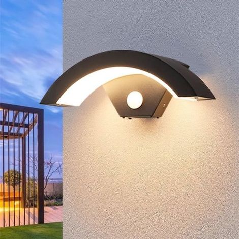 Apliques de pared para jardín，24 W 2650 lúmenes，LED negro，resistente al agua IP65，foco LED exterior de 3000 K para jardín (1/2)