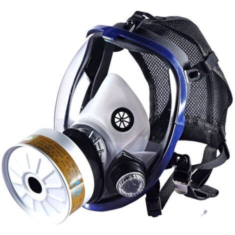 Masque Respiratoire Intégral Réutilisable, Respirateur Gaz Cover Vapeur Organique, Masque Net pocket 6800 + Boite filtre trapézoïdal n°4 + coton + coque de réception-- (1/4)