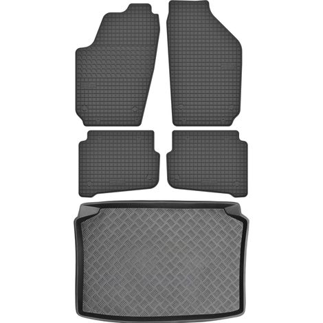Juego de alfombrillas de goma para coche y alfombrilla para maletero del Seat Ibiza III Hatchback (2002-2008). (1/5)