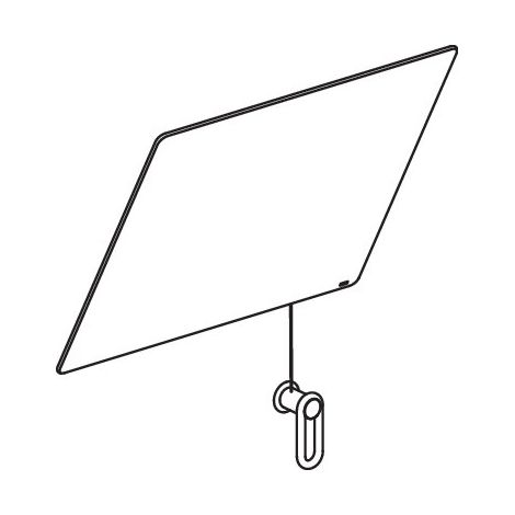 HEWI 801.01B100 90 Miroir à bascule Série 801, mat, avec renvoi par câble (1/2)