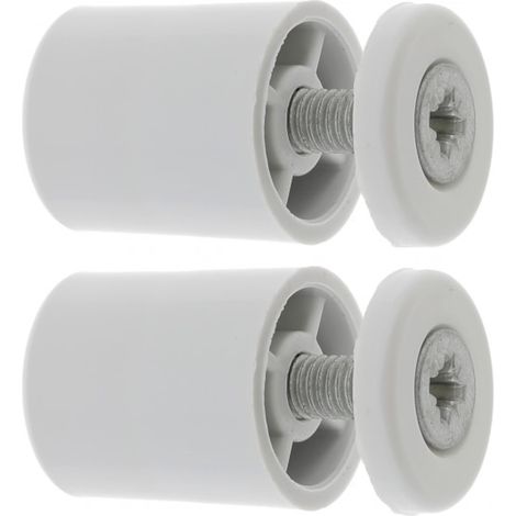 2x Butée d'arrêt de lame finale de volet roulant ronde 25mm Ø22mm en PVC avec rondelle et vis Store Fenêtre Enroulement Déroulement Coffre Menuiserie, gris clair (1/3)