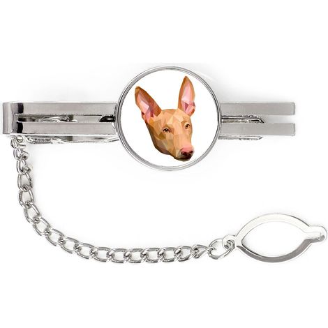 Perro faraónico, galgo maltés: pinza de corbata geométrica con foto e inscripción Art-Dog (1/4)