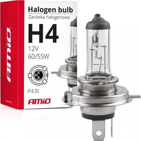 Bombilla halógena H4 12V 60/55W con filtro UV (E8) amio-01268 (1/5)