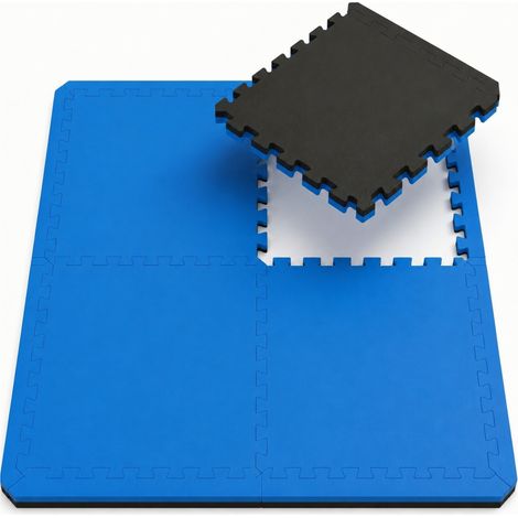 3,2mq Tappeto Palestra 2,5 cm - Set di 4 Tappetini per Fitness 90x90 - Gym Mat
