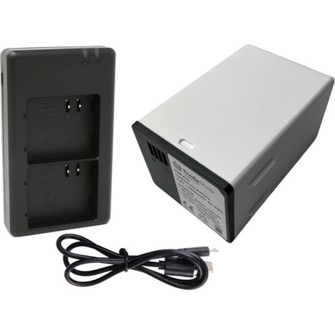 Trade-Shop 2in1 Set: Akku (14000mAh) + Dual Ladegerät inkl. Micro-USB-Kabel kompatibel mit Arlo Netgear Go 2, Pro 3, Pro 3 Light, Pro 3 Floodlight (1/5)