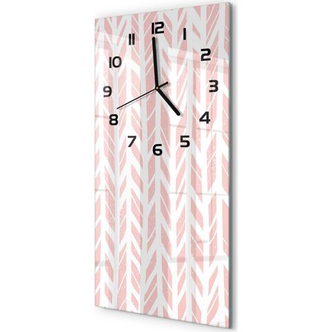 Horloge Murale Verticale Cadeau Original pour Maison Silencieuse Motif à chevrons 30x60 cm (1/5)