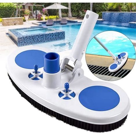 Brosse de nettoyage de piscine - OMABETA - Tête d'aspirateur lestée 13 pouces - Nylon - ABS - Bleu (1/4)