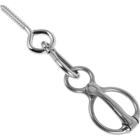 Anneau D’attache Cheval en Acier Inoxydable Argenté, 1 Set Fermeture Rapide et Boulon à Œil Inclus, Usage Polyvalent pour Sécuriser, Design Stable pour Remorque (1/5)