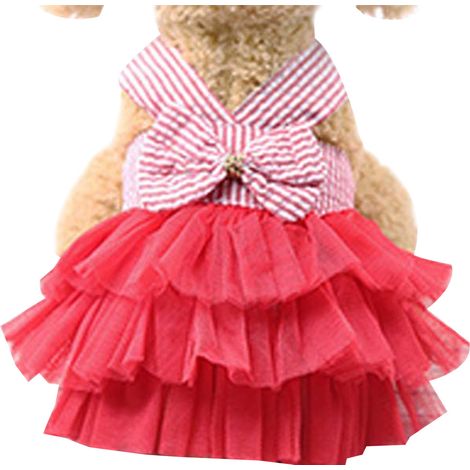 1 jupe en gaze de maille à bretelles, vêtements pour chiens et chats, tenue estivale respirante, accessoire mode pour animaux (1/5)