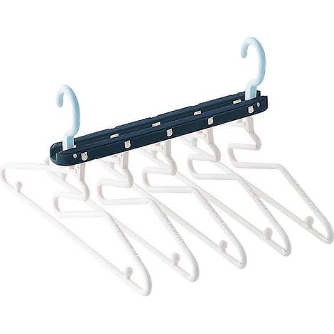 Cintres antidérapants en polypropylène pour pulls et manteaux, portant à vêtements multi-niveaux, organisateur de rangement pour penderie avec cintres pour chemisiers-Blue (1/5)
