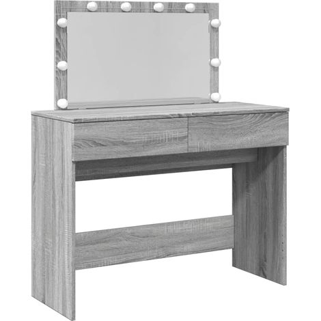 Coiffeuse,Table de maquillage avec LED sonoma gris 100x40x120 cm CFW924439 (1/5)