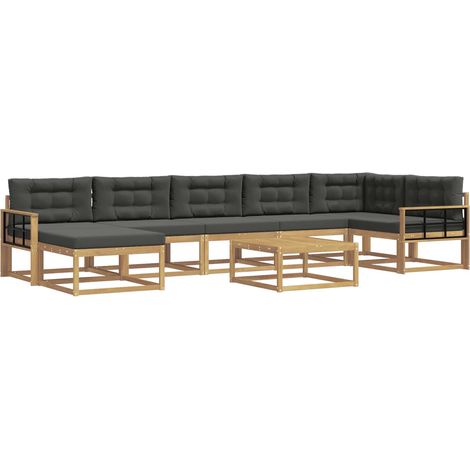 Conjunto de sofás de exterior 8 uds. Blanco y Antracita vidaXL (1/5)