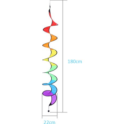 Moulin à vent spiral pliable 140 cm coloré décoratif tente jardin cour extérieur (1/2)